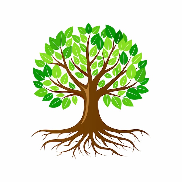 Tree with roots vector illustration