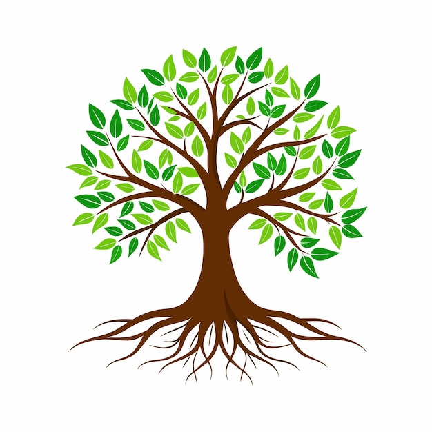 Tree with roots vector illustration