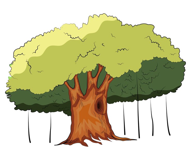 Vector a tree with a tree growing out of it