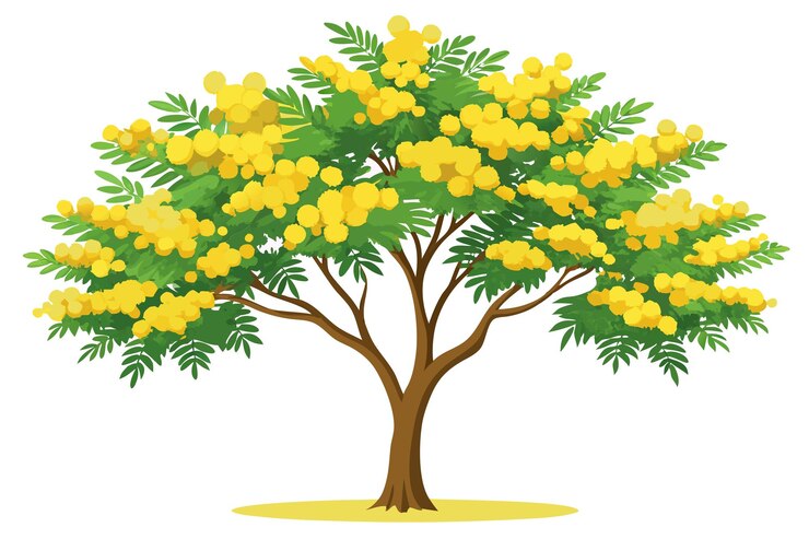 Vector a tree with yellow flowers on it