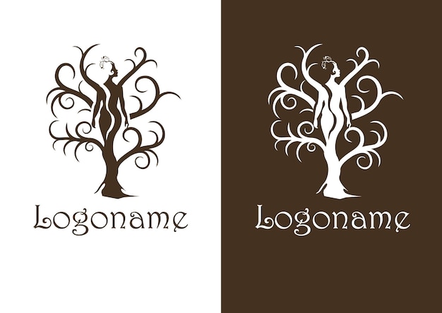 Tree in a woman form logo