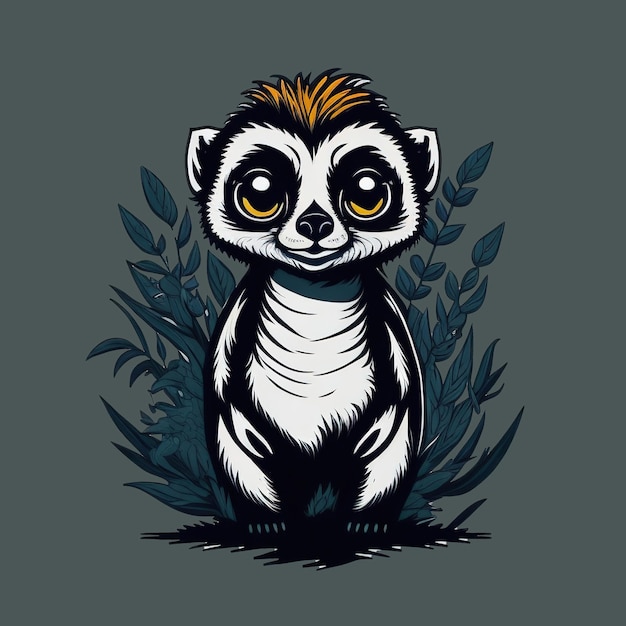 Vector treedwelling treasures lemur design for tshirts