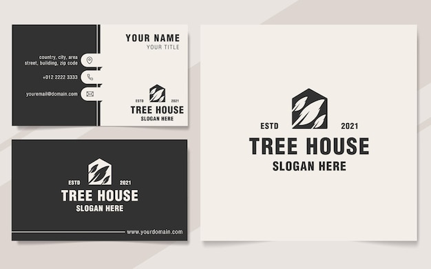 Treehouse logo sjabloon op monogram stijl