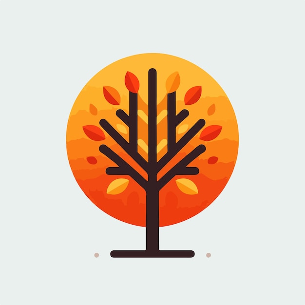 trees in autumn with a simple flat design style