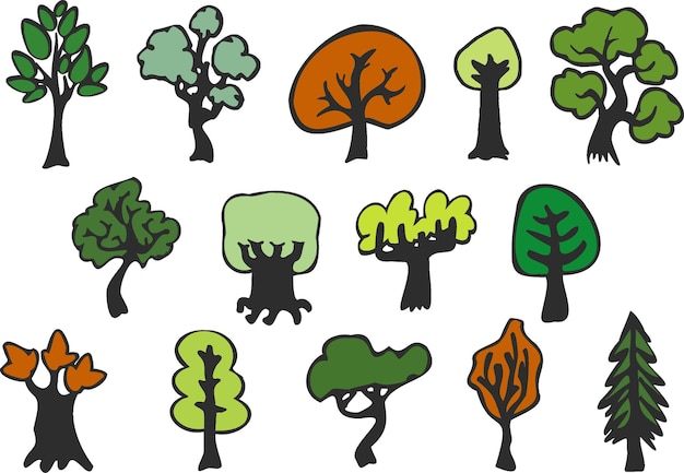 trees cartoon style