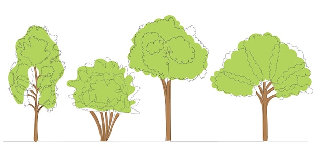 Рисование деревьев одним непрерывным вектором линии
