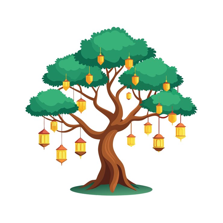 Vector trees flat style vector illustration concepts