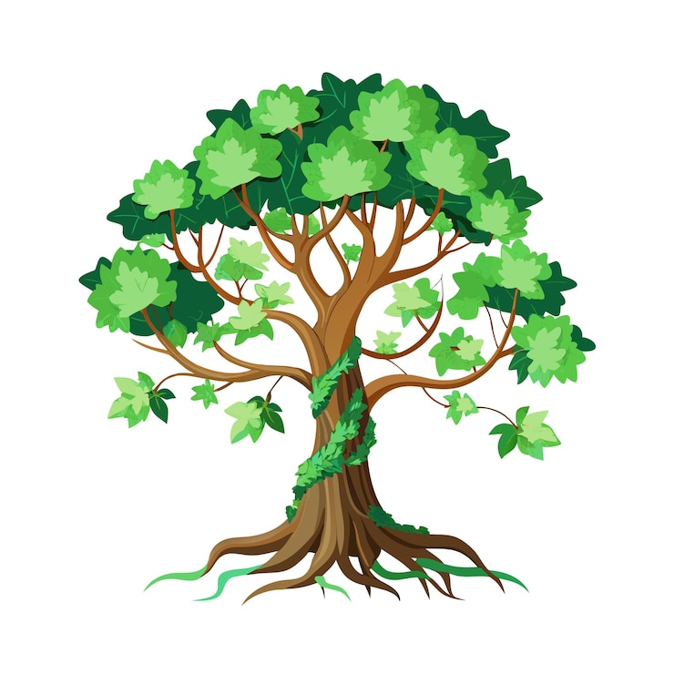 Vector trees flat style vector illustration concepts