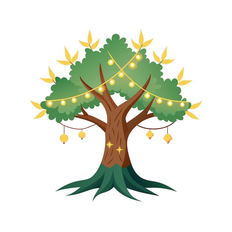 Vector trees flat style vector illustration concepts