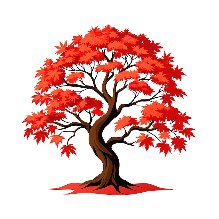 Vector trees flat style vector illustration concepts