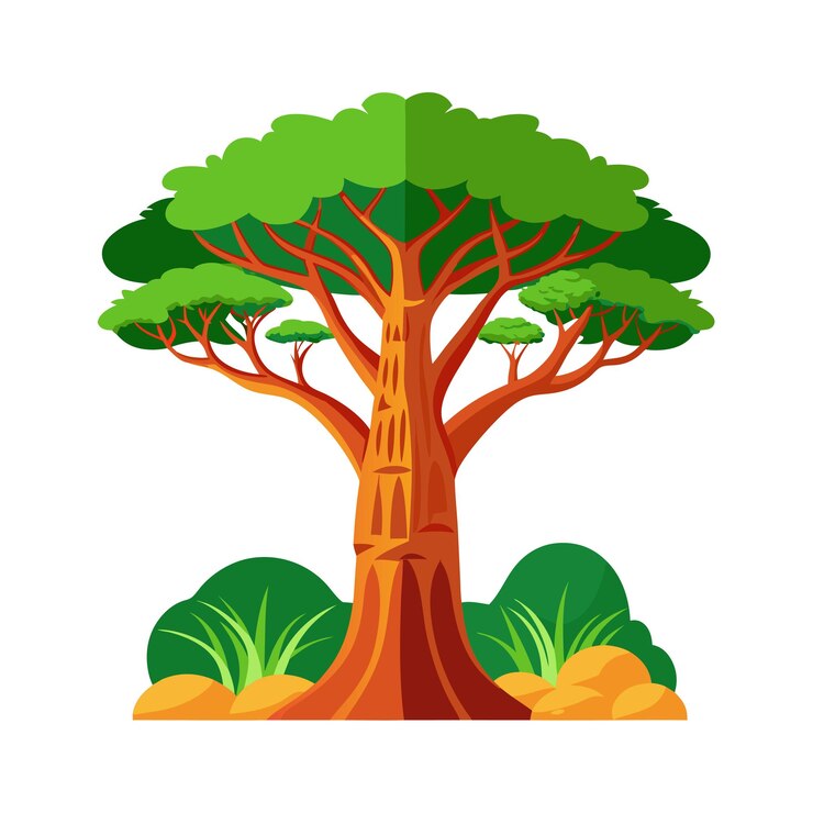 Vector trees flat style vector illustration concepts