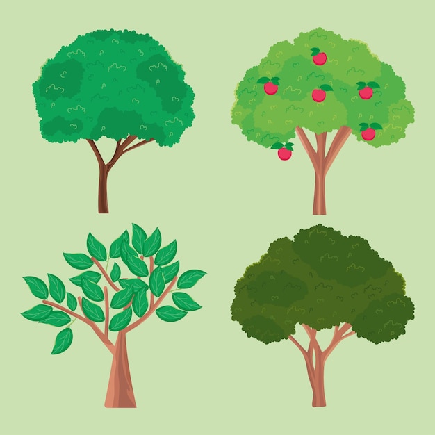 Vector trees icon set