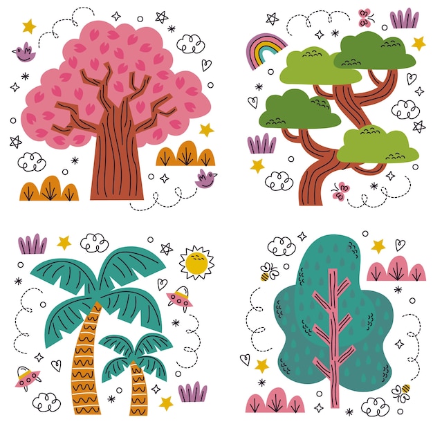 Trees and nature sticker collection