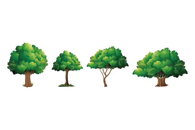 Trees set vector illustration