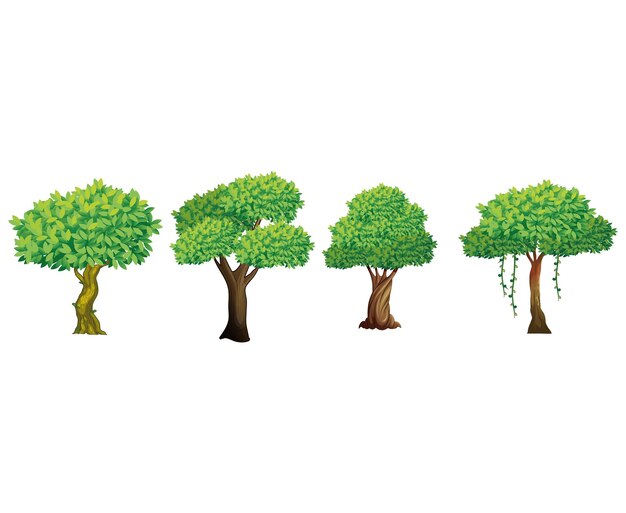 Trees set vector illustration