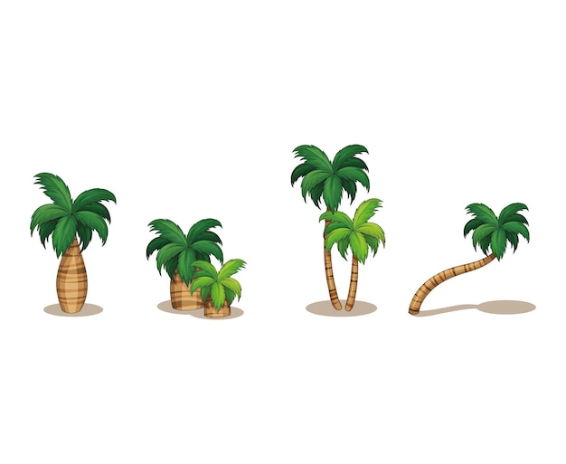 Trees set vector illustration