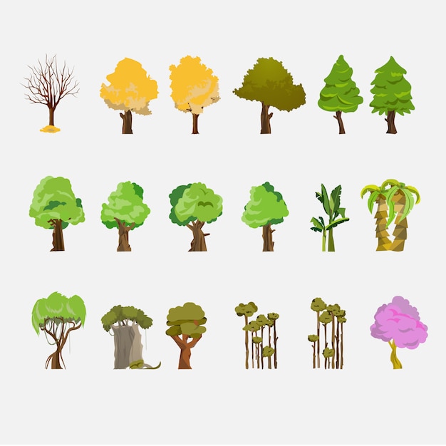 Vector trees set.