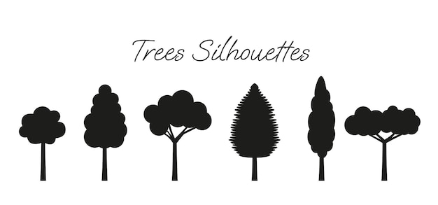 Trees silhouettes illustrations