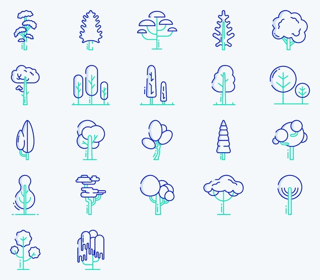 Trees vector set