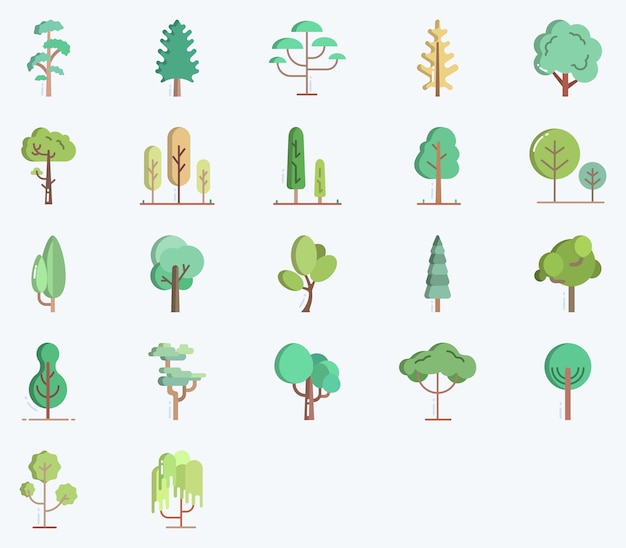 Trees vector set