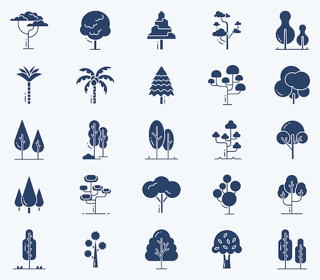 Trees vector set