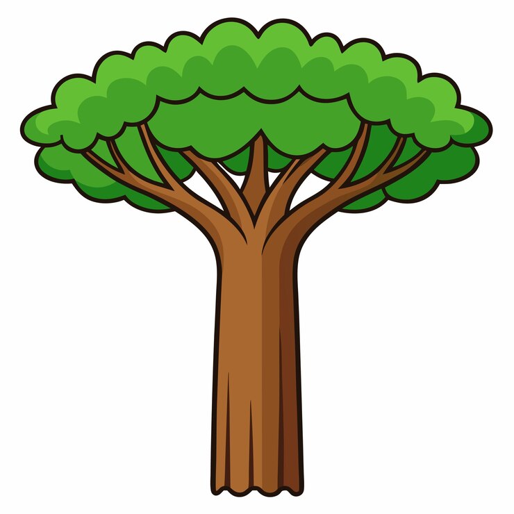 Vector trees vibrant flat illustrations collection flat illustration vector images on a white background