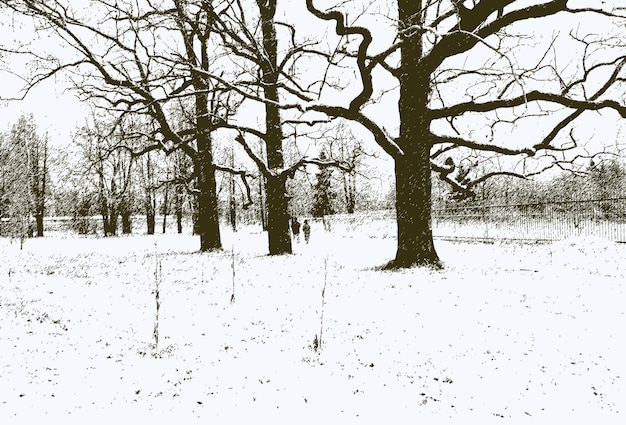 Vector trees in the winter park