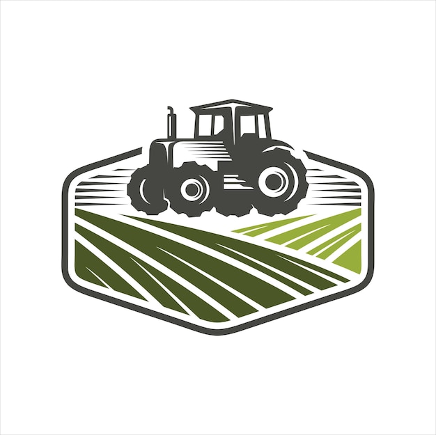 Trekker Landbouw logo ontwerpsjabloon Landbouw landbouw logo sjabloon vector illustratie