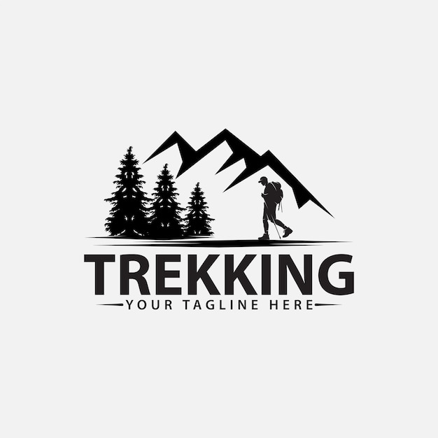 Modello di progettazione logo trekking