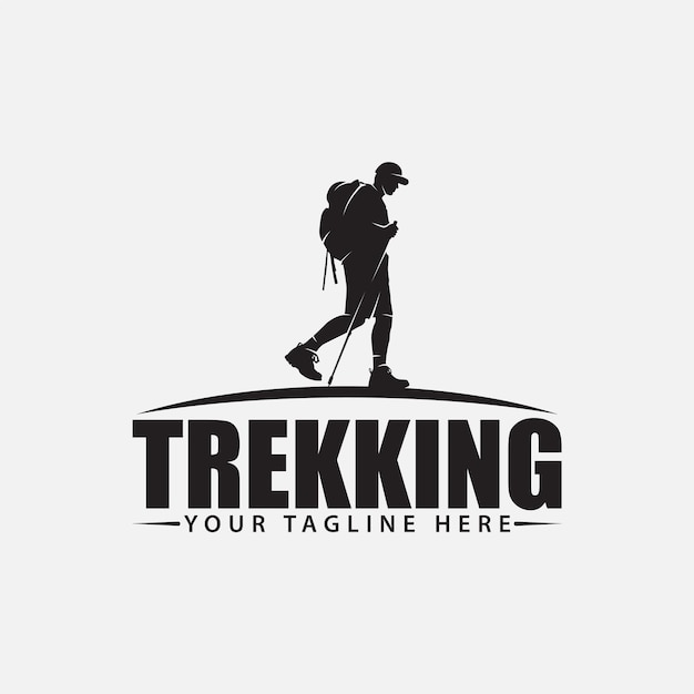 Vettore logo trekking