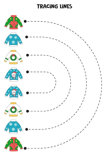 Vector treklijnen voor kinderen ugly christmas sweaters