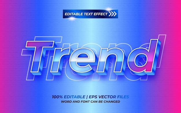 Trend 3d editable text effec