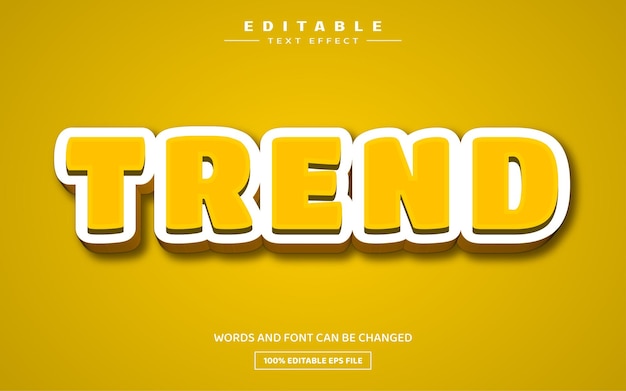 Trend 3D editable text effect template