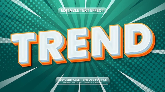 Trend 3d editable text effect