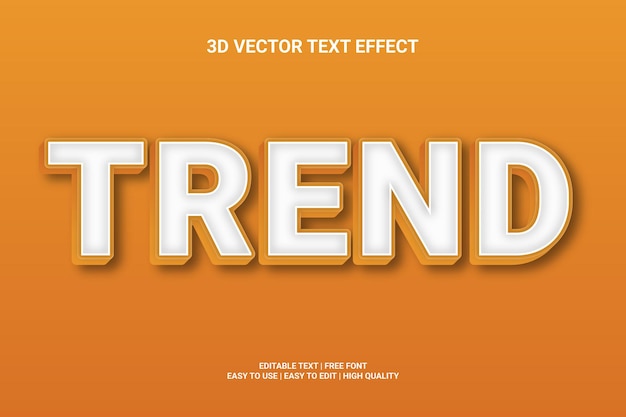 Vector trend 3d editable vector text effect