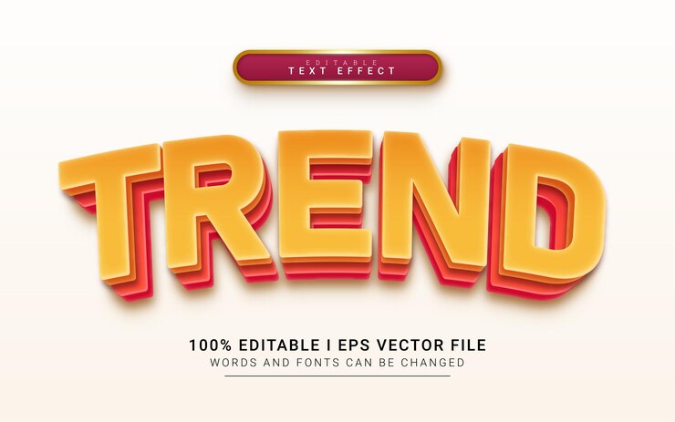 Trend 3d style text effect