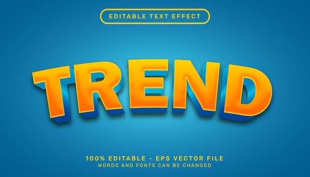 Trend 3d text effect and editable text effect