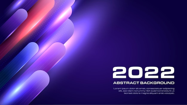 Vector trend background wallpaper in 2022 innovation technology banner space with colorful advanced light