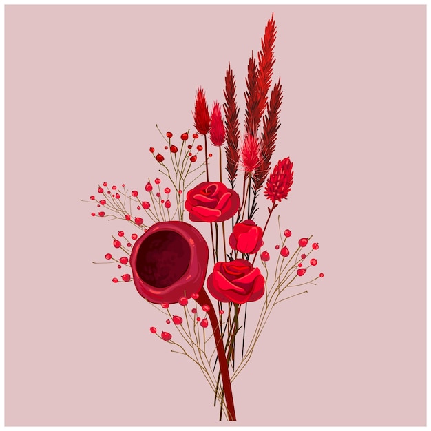 Vector trend bouquet of flowers