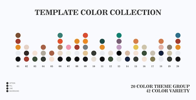 Trend Color palette blend 2023 20 vector color palette groups with 42 color variations