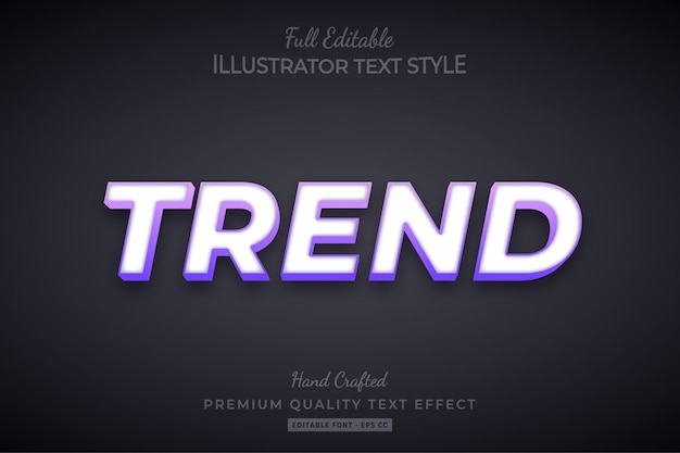 Trend Editable 3D Text Style Effect Premium