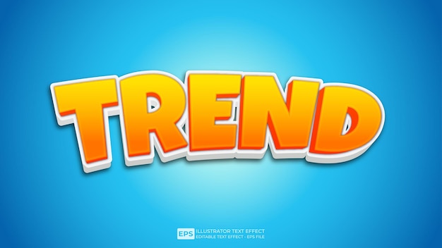 Trend editable text effect font