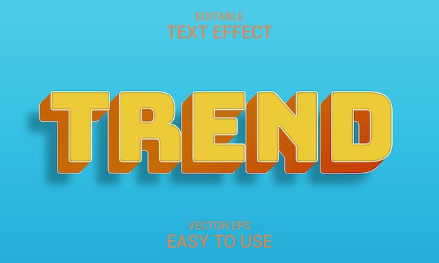 Trend editable vector 3d text effect style