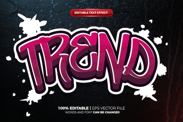 Trend Graffiti 3D редактируемый текстовый эффект