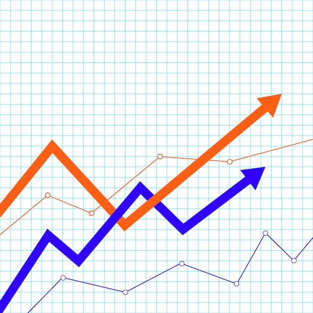 Vector trend line arrow up bull market exchange