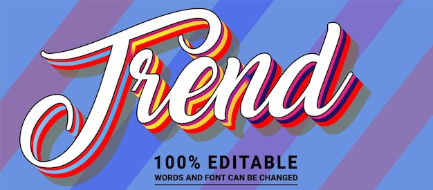 Vector trend text effect editable vector