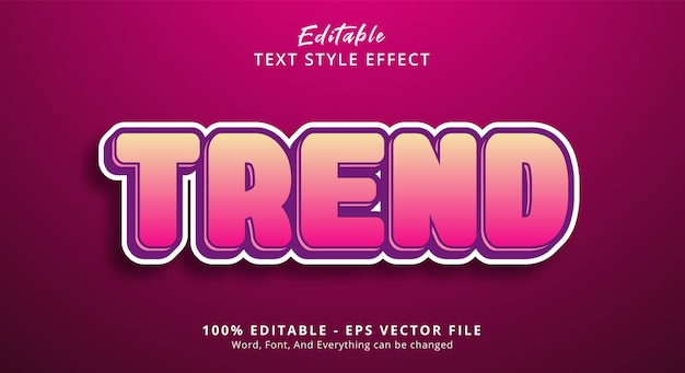 Trend text style effect editable text effect