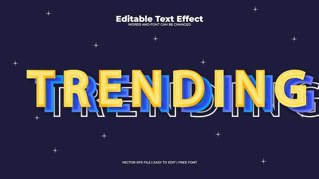 Тенденционный темно-синий редактируемый текстовый эффект