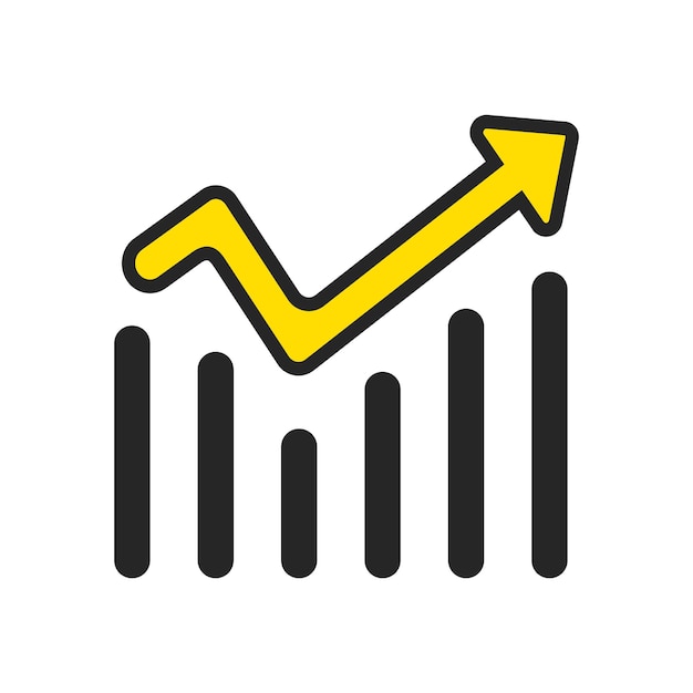 Trending Statistieken Pijlbalk Geïsoleerde Vector Icon Illustratie