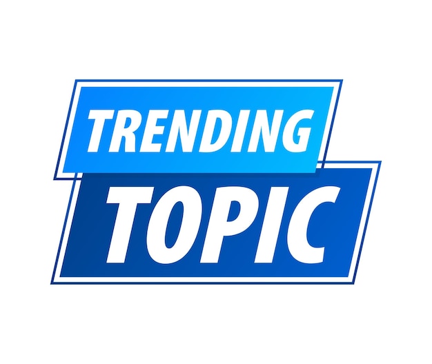 Trending topic icon badge klaar voor gebruik in web- of printontwerp vector stock illustratie